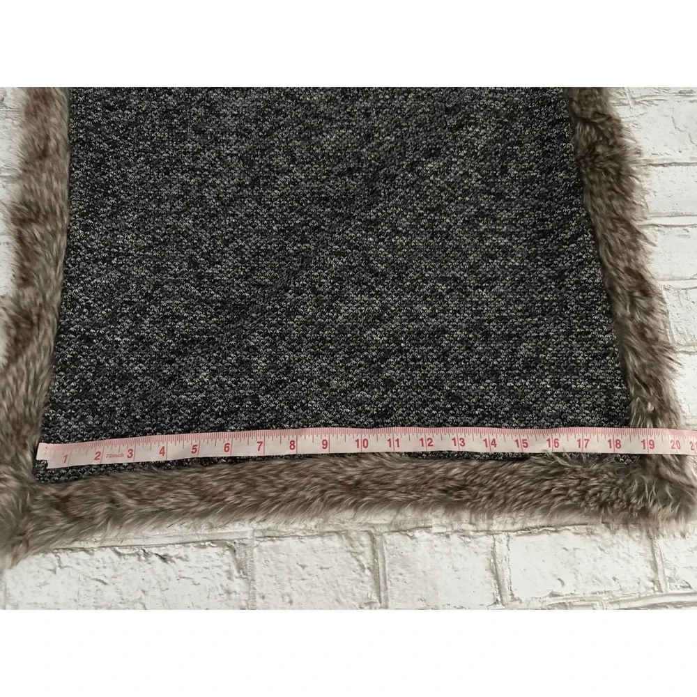 Newport Fur Lined‎ Accent Throw Pillow Covers Black And Gray Lot Of 3 20 X 20